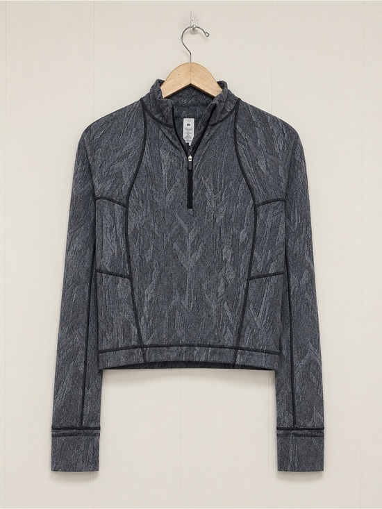 lululemon athletica Tops - Lululemon Women's Grey Its Rulu Run Cropped Half Zip Up Pullover Size 8